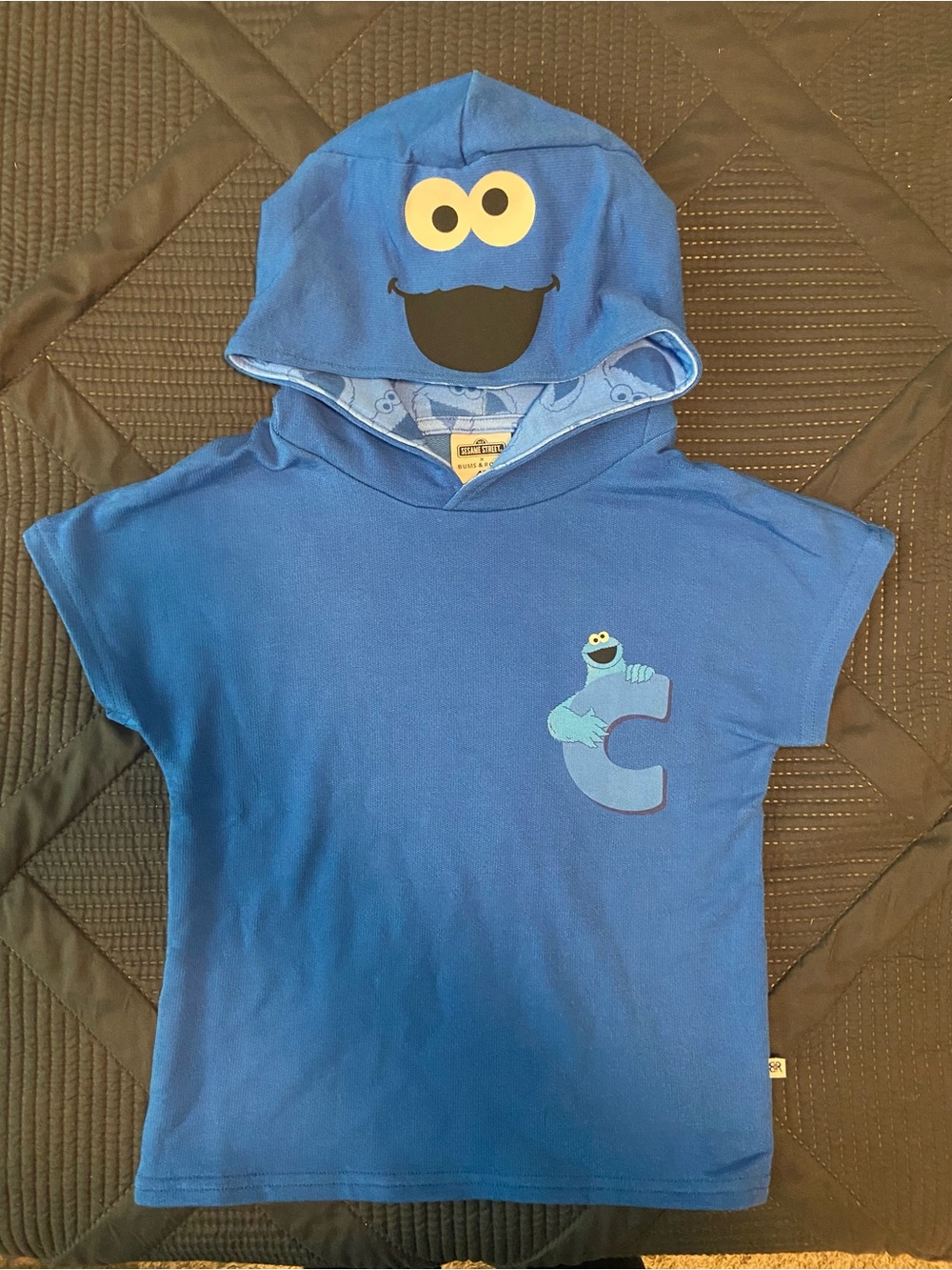 Bums and Roses ‘C Is For Cookie Monster’ Bamboo Shirt Sleeve Hoodie